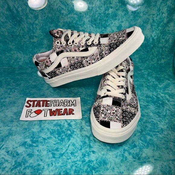 Vans Shoes - Vans Old Skool 'Floral Patchwork' Women’s Pink Black White Low Top Shoes